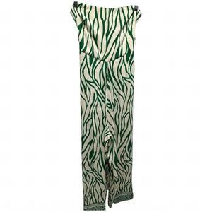 NEW KLD. SIGNATURE women's strapless printed tie back jumpsuit in green